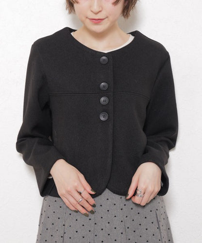 【フリー】Vネックノーカラージャケット｜上品・着映え・オケージョン・chouchou・14100890