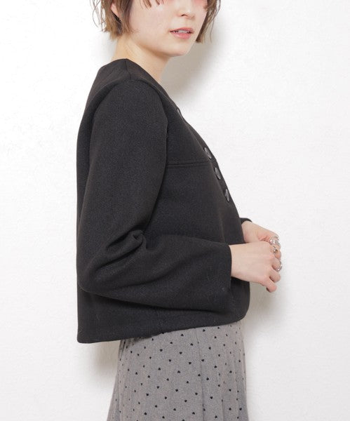 【フリー】Vネックノーカラージャケット｜上品・着映え・オケージョン・chouchou・14100890