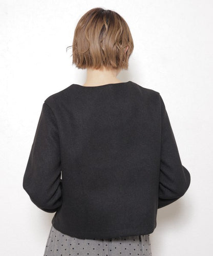 【フリー】Vネックノーカラージャケット｜上品・着映え・オケージョン・chouchou・14100890