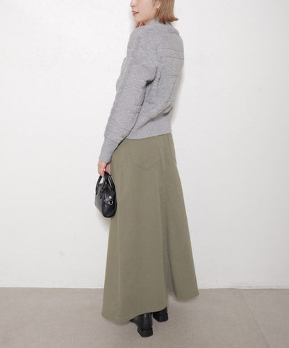 【M〜L】あったかジャガードニットブルゾン｜ダブルジップ・立ち襟｜軽くて暖かい秋冬アウター｜ジャガード柄｜長袖トップス｜14105044