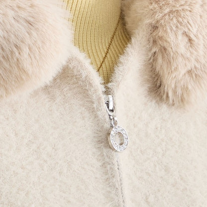 【M〜L】ふわふわポケット付きファーフードブルゾン｜暖かリッチ・大人かわいい・TRUBE・N25-091B