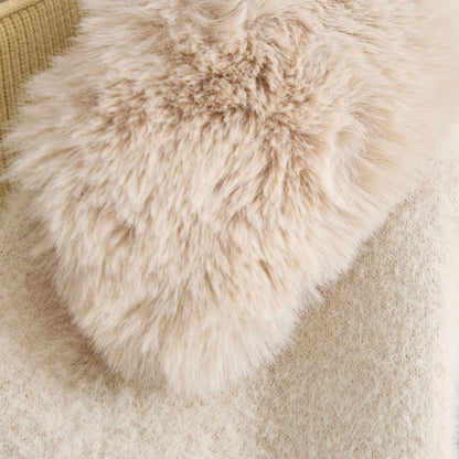 【M〜L】ふわふわポケット付きファーフードブルゾン｜暖かリッチ・大人かわいい・TRUBE・N25-091B