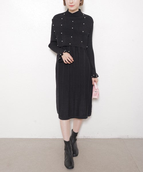 【フリー】パールベスト付きアンサンブルワンピース｜大人可愛い・上品・着映え・chouchou・14117925