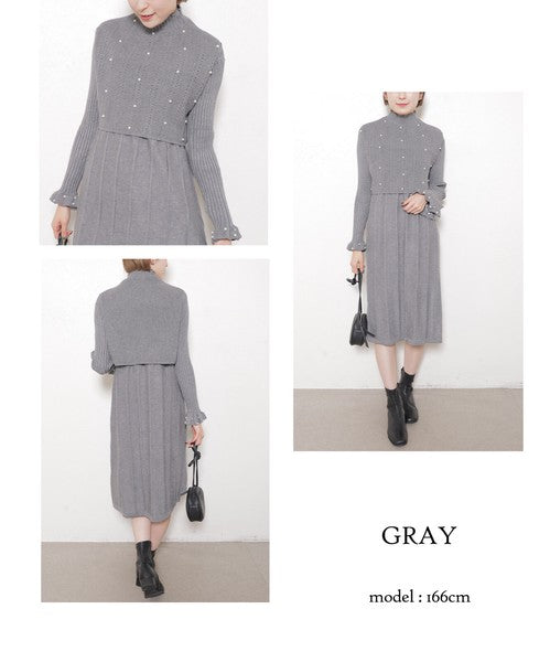 【フリー】パールベスト付きアンサンブルワンピース｜大人可愛い・上品・着映え・chouchou・14117925