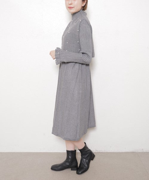 【フリー】パールベスト付きアンサンブルワンピース｜大人可愛い・上品・着映え・chouchou・14117925