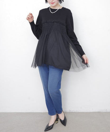 【M・L】発熱裏起毛テーパードデニムパンツ｜chouchou