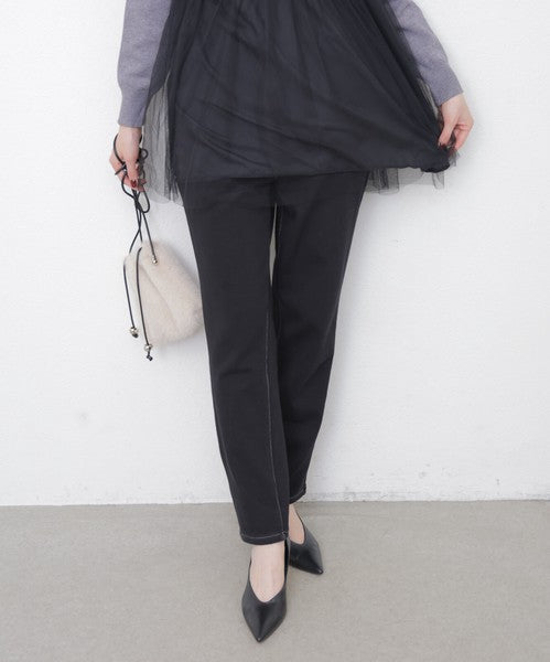 【M・L】発熱裏起毛テーパードデニムパンツ｜chouchou