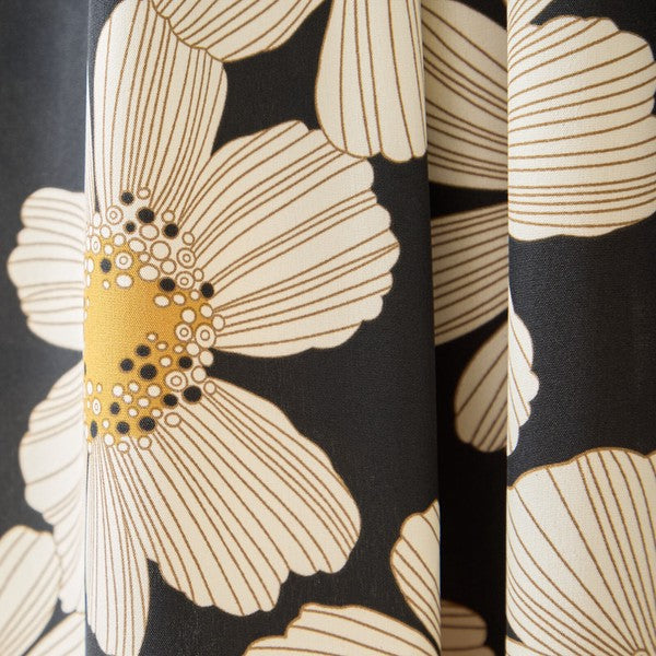 フラワープリント ドッキング ニットワンピース 花柄 長袖 異素材切替