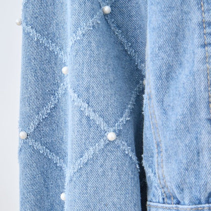 【M〜L】袖パール使いデニムジャケット｜TRUBE