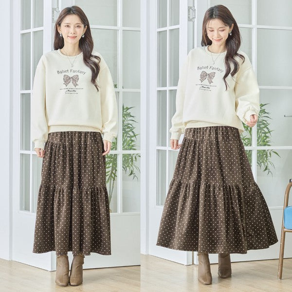 【M〜L】レオパード柄リボンロゴスウェット 大人可愛い バレエコア 長袖トレーナー