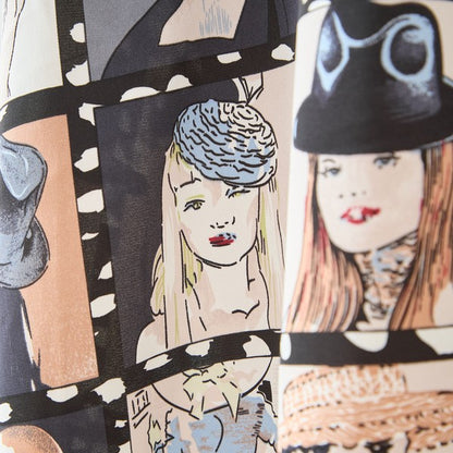 アートパネル切替 フーディワンピース 長袖 異素材 ドッキング ロング丈 ゆったり