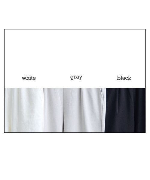 タック入り ハイテンションパンツ スーパーストレッチ ウエストゴム 美脚 テーパード