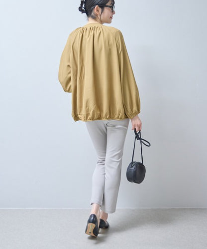 タック入り ハイテンションパンツ スーパーストレッチ ウエストゴム 美脚 テーパード