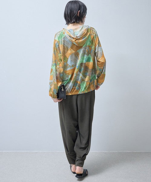 バナナパンツ ドレープ とろみ素材 テーパード ワイド ウエストゴム ゆったり 春夏