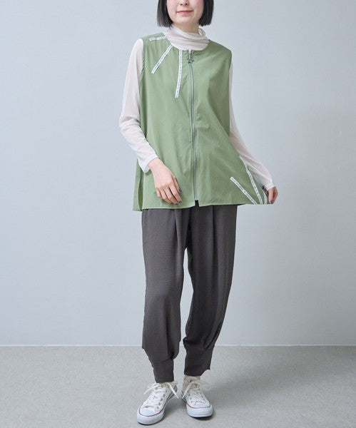 バナナパンツ ドレープ とろみ素材 テーパード ワイド ウエストゴム ゆったり 春夏