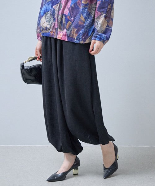 アラジンパンツ サルエル 裾ゴム ウエストゴム ゆったり 体型カバー ボトムス 春夏