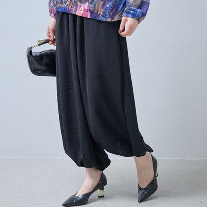 アラジンパンツ サルエル 裾ゴム ウエストゴム ゆったり 体型カバー ボトムス 春夏