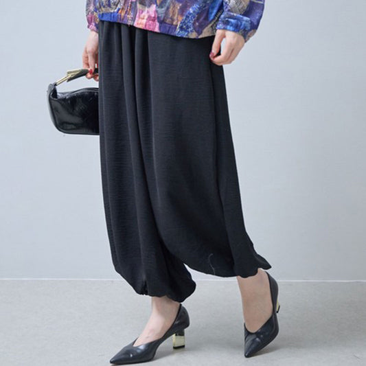 アラジンパンツ サルエル 裾ゴム ウエストゴム ゆったり 体型カバー ボトムス 春夏