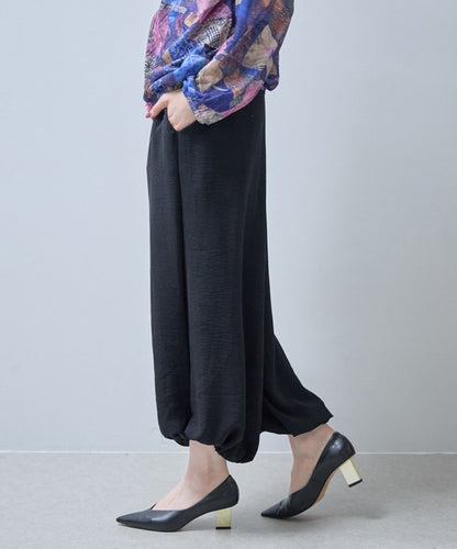 アラジンパンツ サルエル 裾ゴム ウエストゴム ゆったり 体型カバー ボトムス 春夏