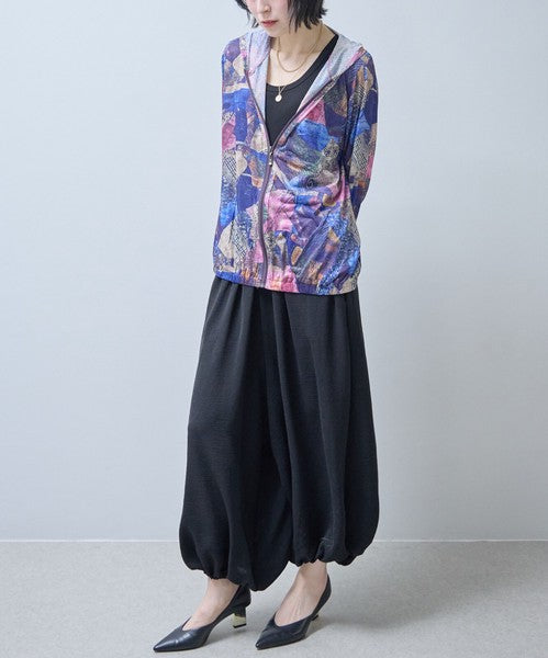 アラジンパンツ サルエル 裾ゴム ウエストゴム ゆったり 体型カバー ボトムス 春夏