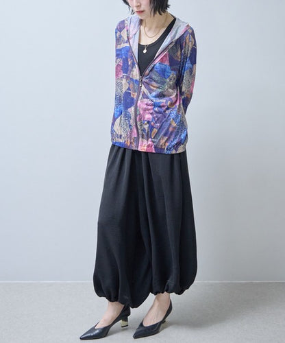 アラジンパンツ サルエル 裾ゴム ウエストゴム ゆったり 体型カバー ボトムス 春夏