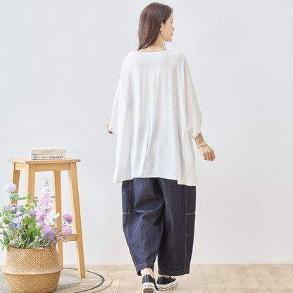 香水瓶 リボン プリント チュニック ドルマンスリーブ 半袖 ゆったり 体型カバー L-LL