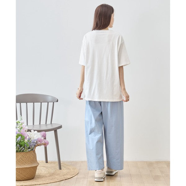 犬柄 水彩 イラスト プリント Tシャツ 半袖 綿100 ゆったり 体型カバー L-LL