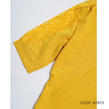 レース袖 シャツ チュニック M ギャザー Aライン ゆったり 体型カバー