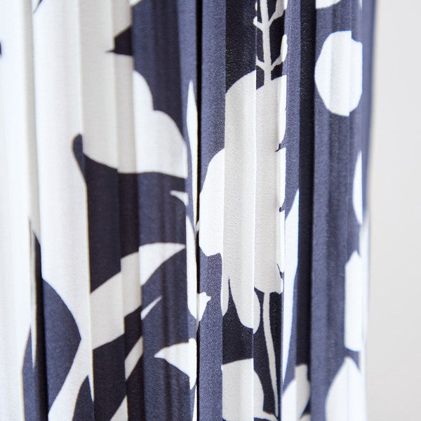 シック フローラル プリーツ ワンピース 半袖 花柄 総プリーツ 伸縮 ゆったり