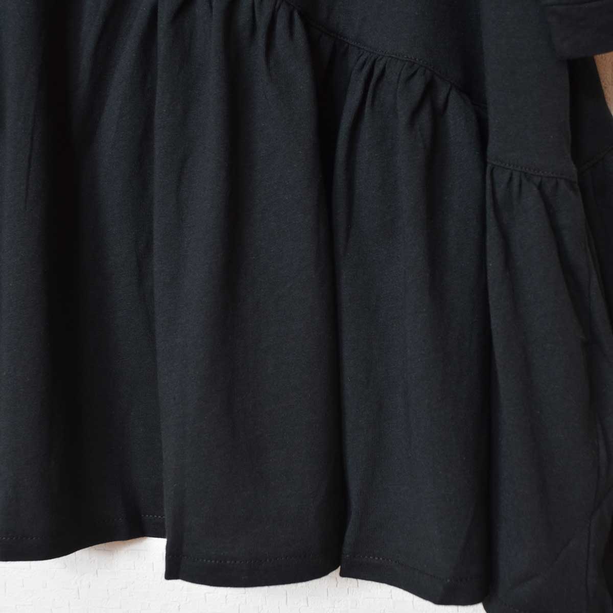 アシンメトリー 切替 フレア カットソー Tシャツ 半袖 綿100 ゆったり 着痩せ M