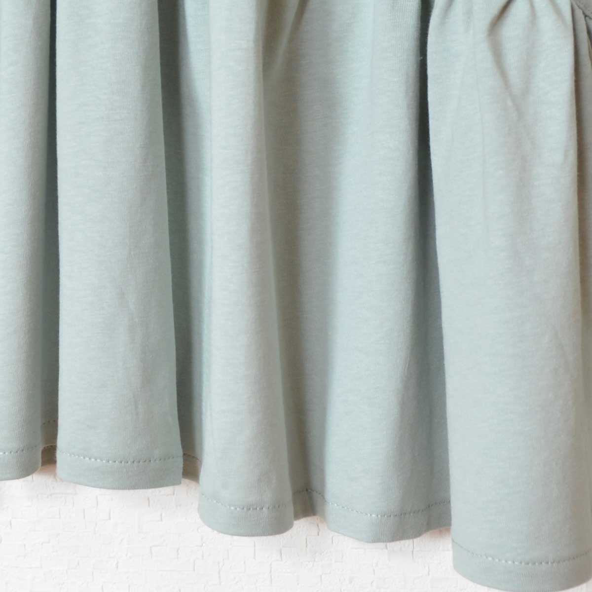 アシンメトリー 切替 フレア カットソー Tシャツ 半袖 綿100 ゆったり 着痩せ M