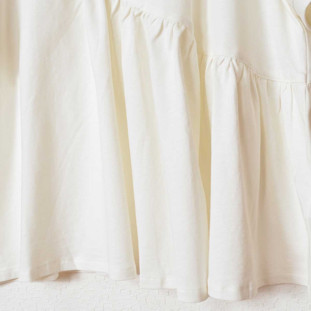 アシンメトリー 切替 フレア カットソー Tシャツ 半袖 綿100 ゆったり 着痩せ M