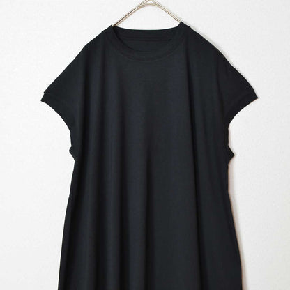 綿100% フレンチスリーブ フレア Tシャツ チュニック ゆったり 体型カバー M