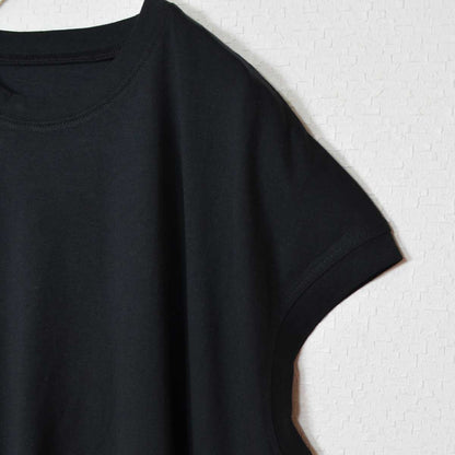 綿100% フレンチスリーブ フレア Tシャツ チュニック ゆったり 体型カバー M