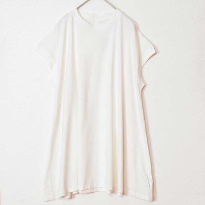 綿100% フレンチスリーブ フレア Tシャツ チュニック ゆったり 体型カバー M