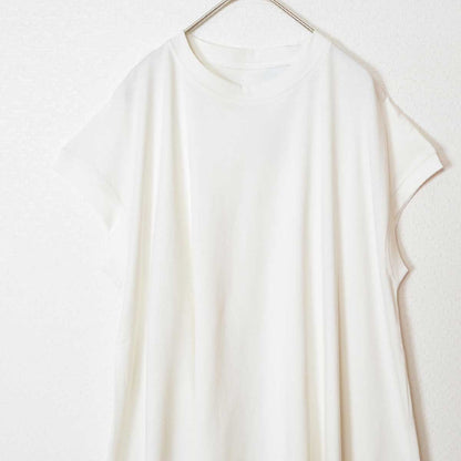 綿100% フレンチスリーブ フレア Tシャツ チュニック ゆったり 体型カバー M