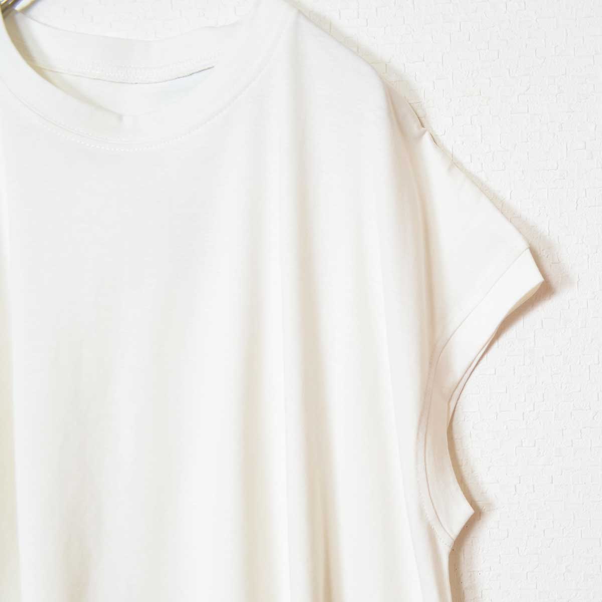 綿100% フレンチスリーブ フレア Tシャツ チュニック ゆったり 体型カバー M