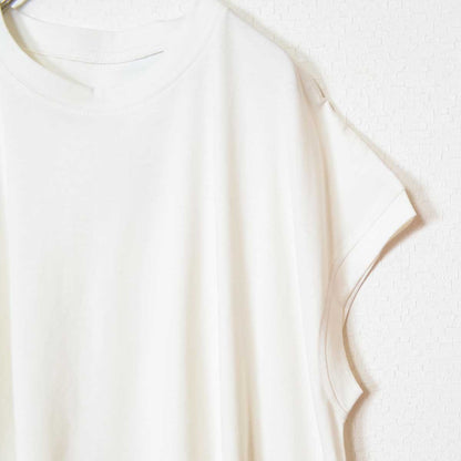 綿100% フレンチスリーブ フレア Tシャツ チュニック ゆったり 体型カバー M