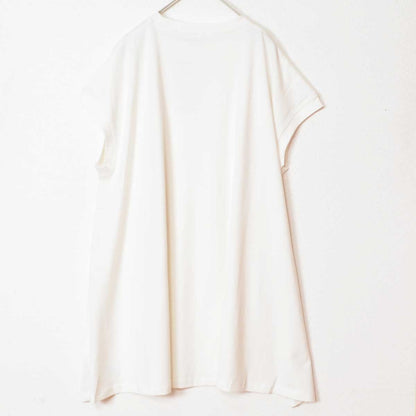 綿100% フレンチスリーブ フレア Tシャツ チュニック ゆったり 体型カバー M