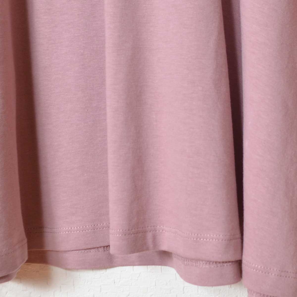 綿100% フレンチスリーブ フレア Tシャツ チュニック ゆったり 体型カバー M