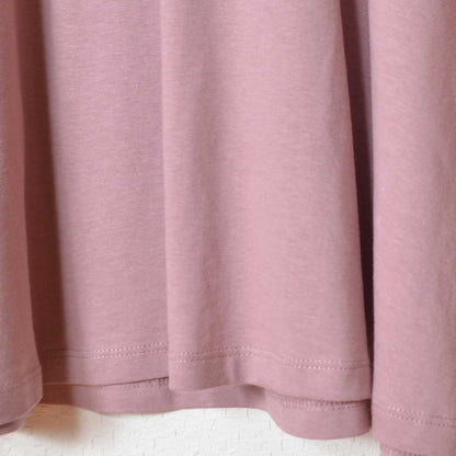 綿100% フレンチスリーブ フレア Tシャツ チュニック ゆったり 体型カバー M