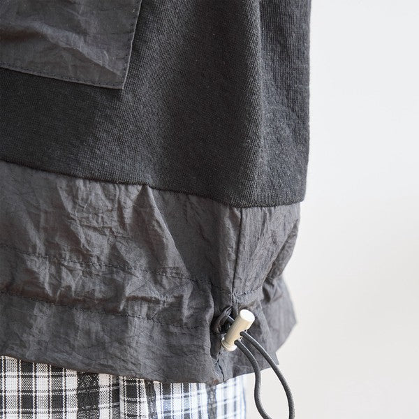 パリジェンヌ グラフィック 異素材切替 ドロスト Tシャツ 半袖 ゆったり M-L