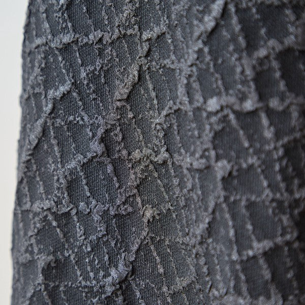 幾何学ジャカード切替バルーンワンピースロング丈半袖ゆったり体型カバー L～LL