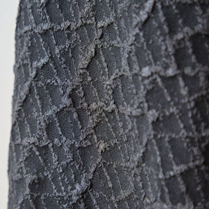 幾何学ジャカード切替バルーンワンピースロング丈半袖ゆったり体型カバー L～LL