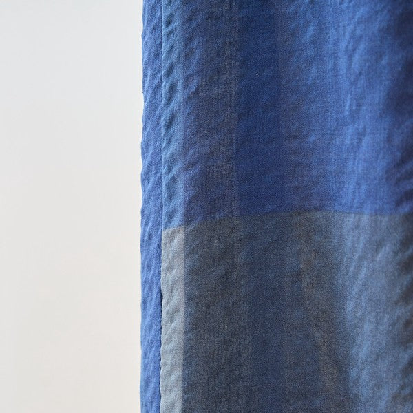 ブロックチェック柄 綿100% フレンチスリーブ ワンピース ゆったり 体型カバー L-LL