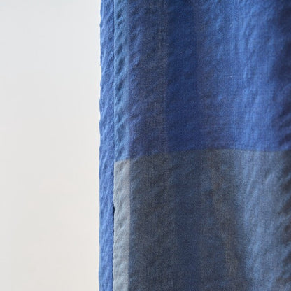 ブロックチェック柄 綿100% フレンチスリーブ ワンピース ゆったり 体型カバー L-LL