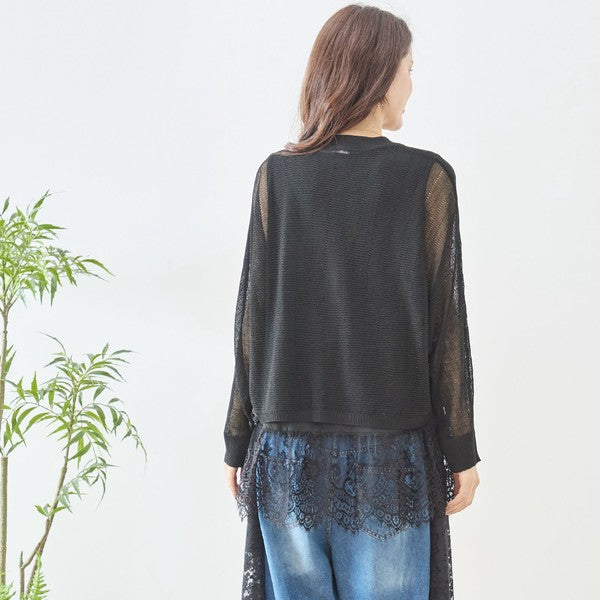 裾レース ノースリーブ タンクトップス ゆったり レイヤード 体型カバー M-L