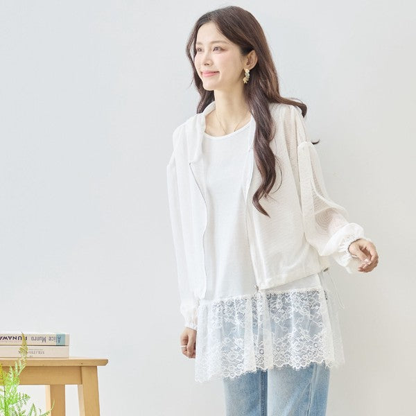 裾 ラッセルレース タンクトップ ノースリーブ レイヤード 体型カバー L-LL