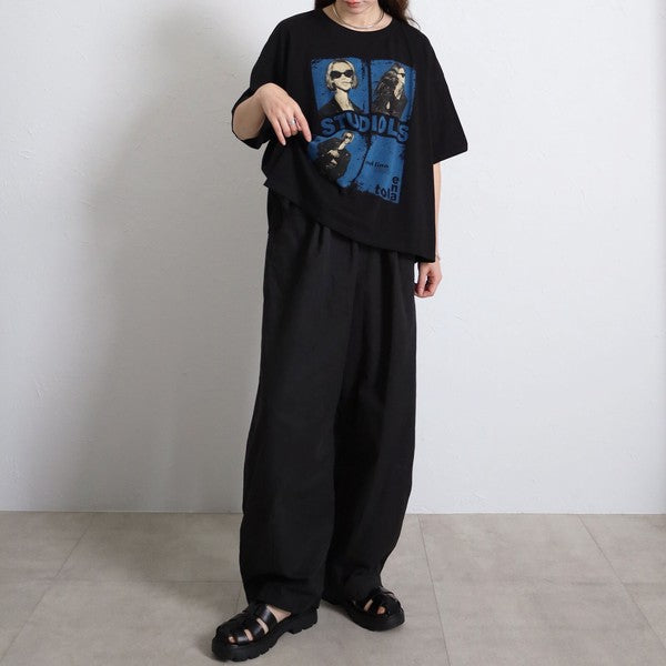 フォトＴシャツ 半袖 オーバーサイズ ビッグシルエット ロック カジュアル 春夏 大人の女性 白
