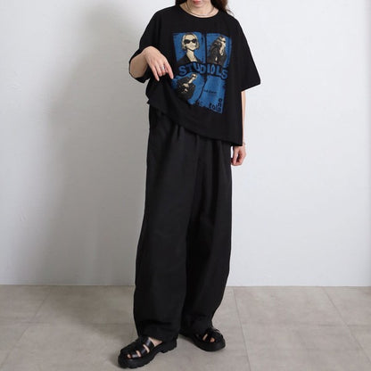 フォトＴシャツ 半袖 オーバーサイズ ビッグシルエット ロック カジュアル 春夏 大人の女性 白